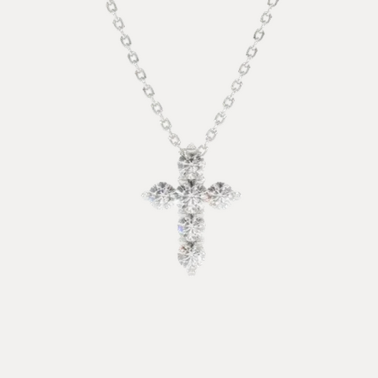 Dainty Cross Necklace Silver