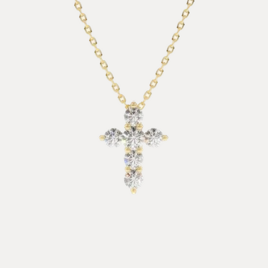 Dainty Cross Necklace Gold