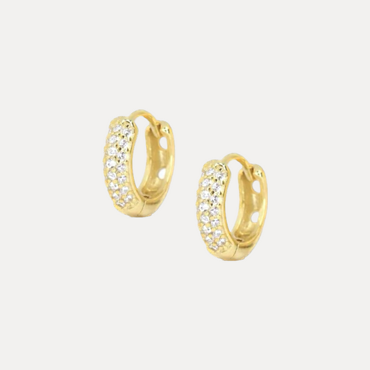 Mini Sparkly Hoops Medium Gold