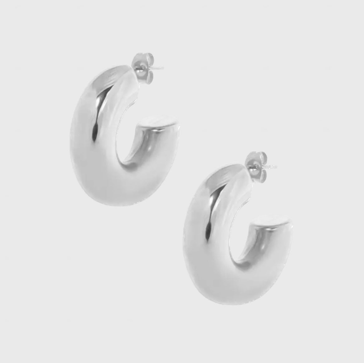 Bold Hoop Earrings Silver