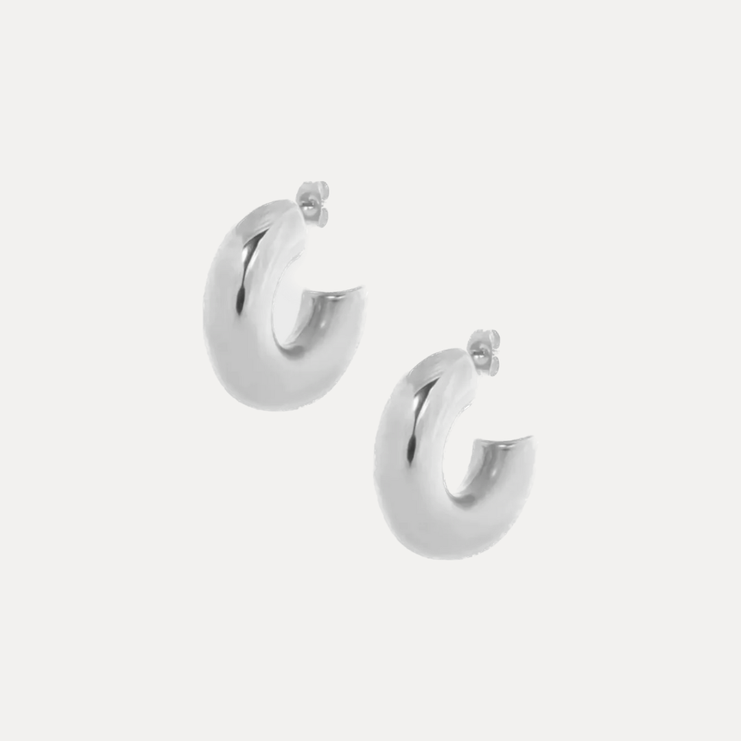 Bold Hoop Earrings Silver